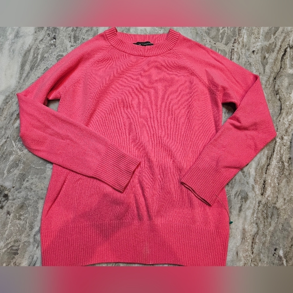 French Connection Pink Ribbed Pullover Sweater Women’s Size Large